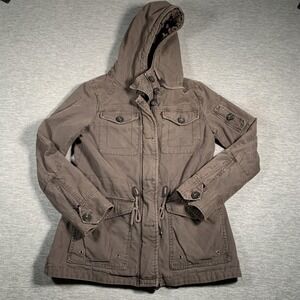 Levis‎ Jacket Womens Medium Hooded Utility Parka Full Zip Drawstring Pockets